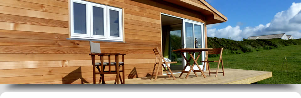 Close Front View of Log Cabin